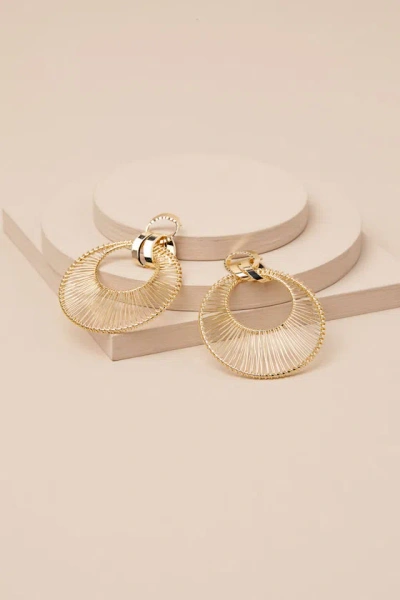 Lulus Anzhela Gold Wrapped Hoop Earrings