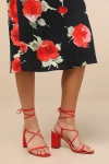 Lulus Aribaa Red Lace-up High Heel Sandals