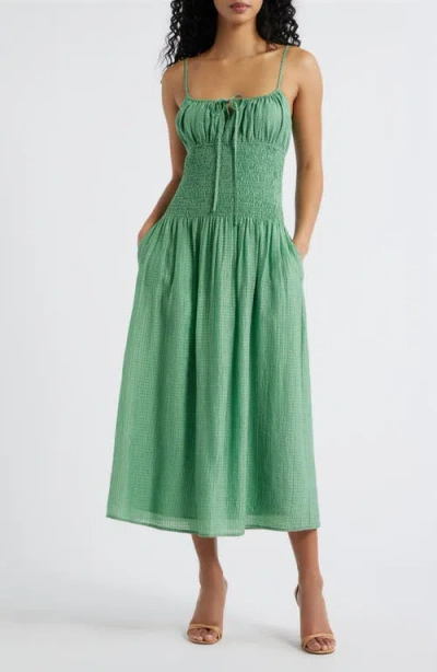 Lulus Arielle Smocked Sleeveless Maxi Dress In Green