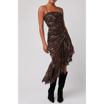 Lulus Ashton Paisley Asymmetric Dress In Multi
