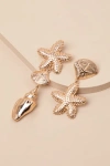 Lulus Asterias Gold Starfish Mismatch Statement Earrings