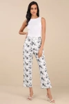 Lulus Auroria White Embroidered High-rise Cropped Pants In White