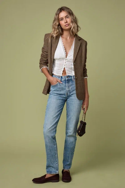 Lulus Avielle Brown Wool Tweed Collared Blazer