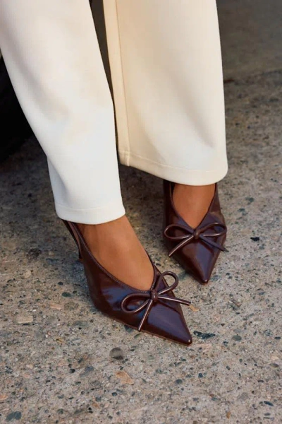Lulus Avina Brown Pointed-toe Slingback Pumps