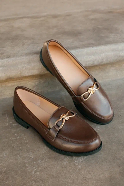 Lulus Ayan Brown Horsebit Loafer Flats