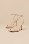 Lulus Bastina Sand High Heel Ankle Strap Sandals