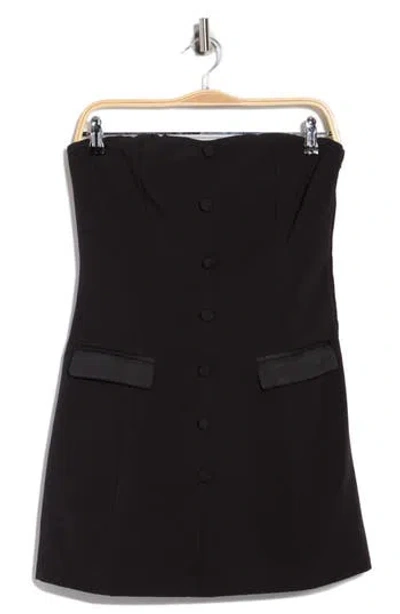 Lulus Beatrice Strapless Blazer Dress In Black