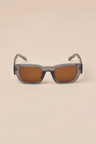 Lulus Belkie Grey Square Sunglasses In Gray