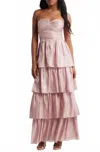 Lulus Bella Tiered Maxi Dress In Mauve In Multi