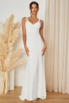 Lulus Beloved Eternity White Lace Sleeveless Backless Maxi Dress In White