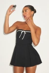 Lulus Bexley Black Strapless Skort Romper