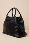 LULUS BIG TIME MOVES BLACK WOVEN OVERSIZED TOTE BAG