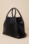 Lulus Big Time Moves Black Woven Oversized Tote Bag In Black