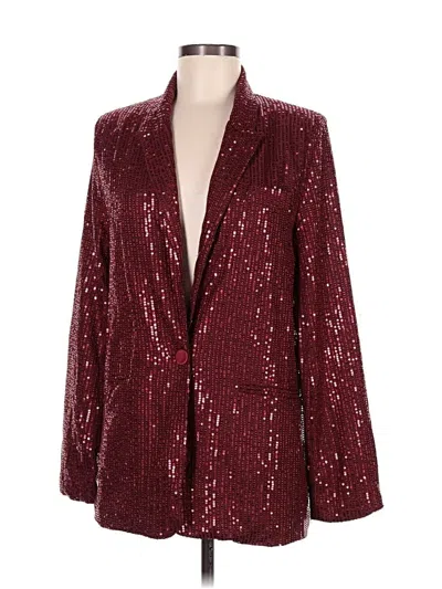 Pre-owned Lulus Blazer Jacket In Burgundy