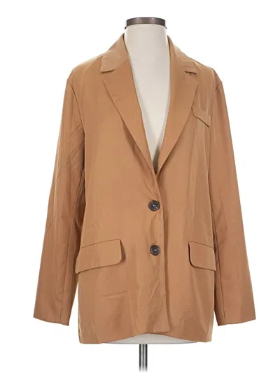 Pre-owned Lulus Blazer Jacket In Tan