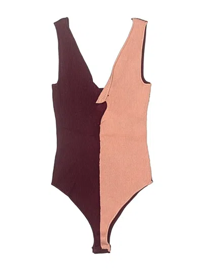 Pre-owned Lulus Bodysuit In Burgundy