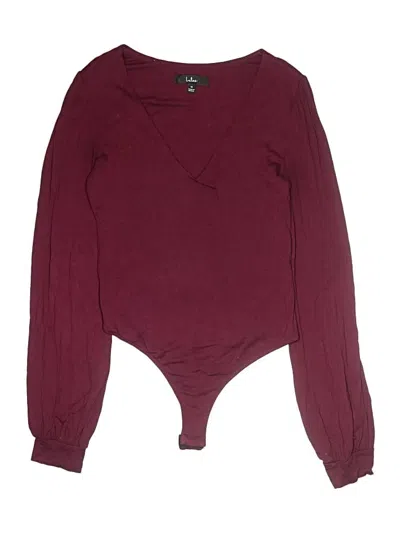 Pre-owned Lulus Bodysuit In Burgundy