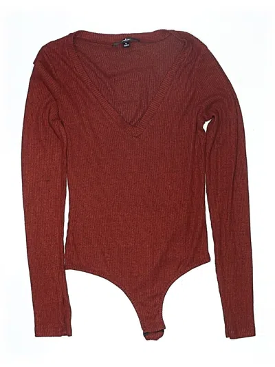Pre-owned Lulus Bodysuit In Burgundy