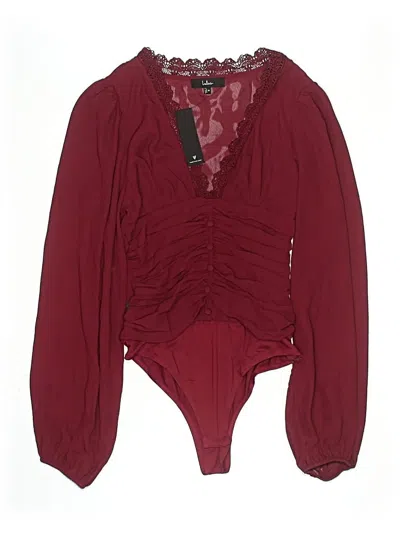 Pre-owned Lulus Bodysuit In Burgundy