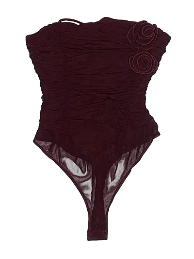 Pre-owned Lulus Bodysuit In Burgundy