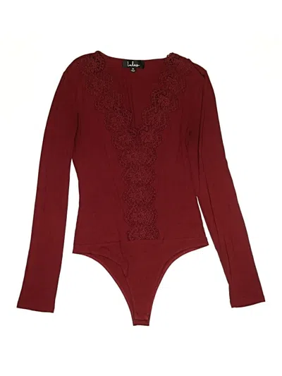 Pre-owned Lulus Bodysuit In Burgundy