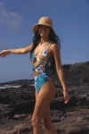 Lulus Bolonia Blue Multi Paisley Cutout One-piece Swimsuit In Blue