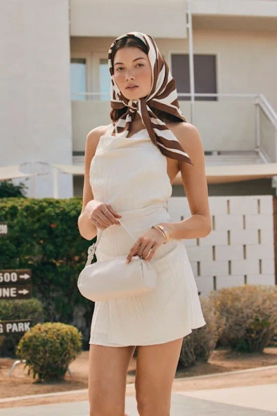 Lulus Braylee Ivory Textured Halter Mini Dress In White