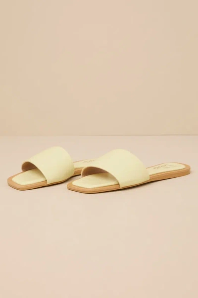 Lulus Brenner Green Tea Flat Square-toe Slide Sandals