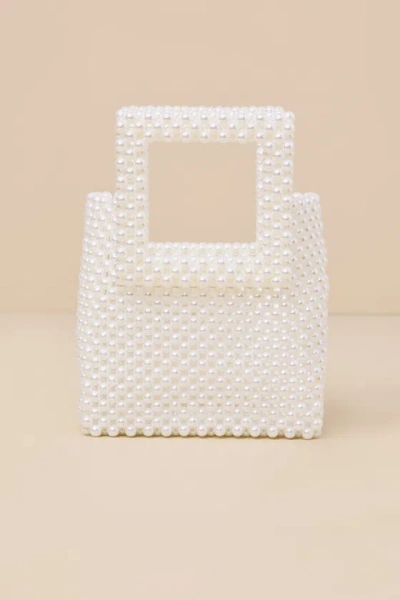 Lulus Brilliant Vision White Pearl Mini Handbag