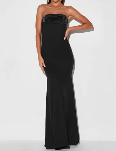 Lulus Brilliantly Bold Strapless Mermaid Maxi Dress In Black
