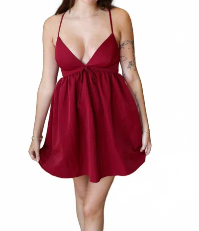 Lulus Brit Tie Back Mini Dress In Brick Red