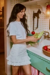 Lulus Bryony White Ditsy Floral Tiered Mini Skirt In White
