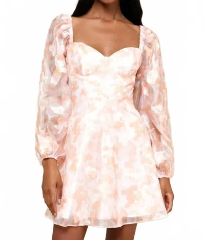Lulus Bustier Mini Dress In Ivory/orange In Pink