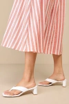 Lulus Cachia White High Heel Thong Sandals In White