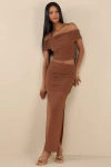 Lulus Cadie Brown Sheer Mesh Ruched Maxi Skirt