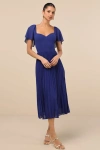 Lulus Calia Royal Blue Flutter Sleeve Midi Dress In Royal Blue