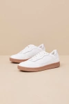Lulus Callam White And Silver Color Block Lace-up Sneakers In White
