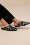 Lulus Calley Black Rhinestone Slides In Black