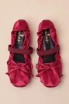 Lulus Callinda Red Satin Bow Ballet Flats In Red