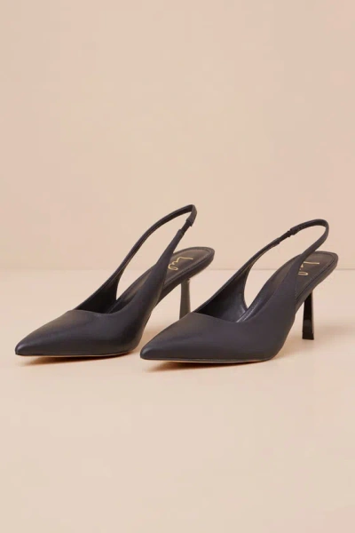 Lulus Cambrea Black Pointed-toe Slingback Pumps