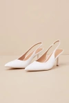 Lulus Cambrea White Pointed-toe Slingback Pumps In White