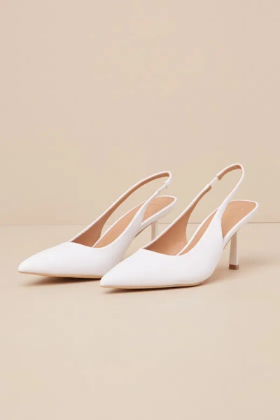 Lulus Cambrea White Pointed-toe Slingback Pumps