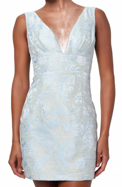 Lulus Camilla Floral Brocade Mini Dress In Blue Multi