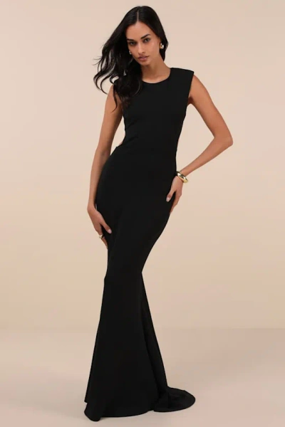 Lulus Captivating Perfection Black Backless Sleeveless Maxi Dress