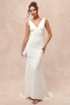 Lulus Captivating Promise White Sleeveless Mermaid Maxi Dress In White