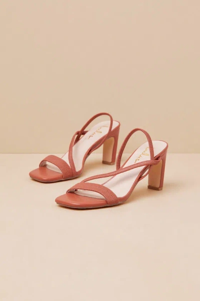 Lulus Capucine Terracotta Strappy Slingback High Heel Sandals In Brown