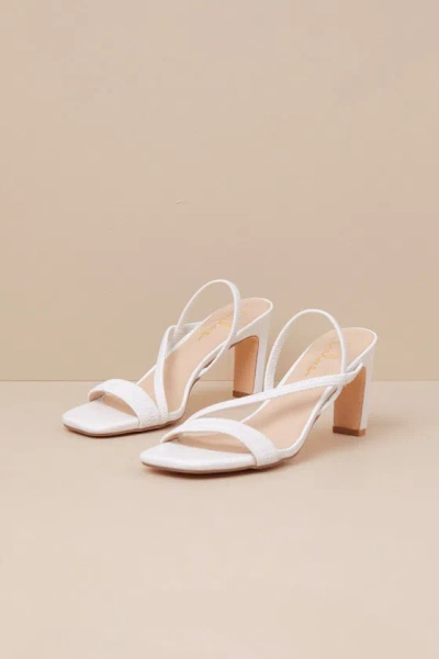 Lulus Capucine White Strappy Slingback High Heel Sandals