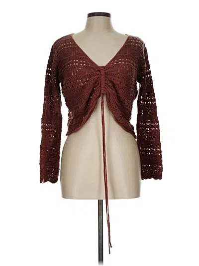 Pre-owned Lulus Cardigan Sweater In Brown