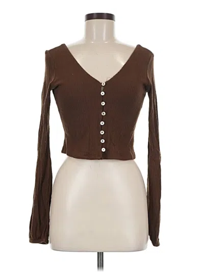Pre-owned Lulus Cardigan Sweater In Brown