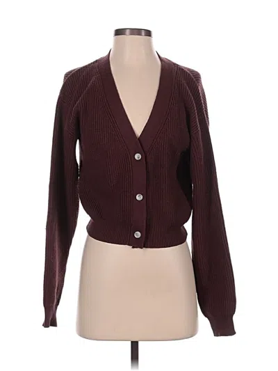 Pre-owned Lulus Cardigan Sweater In Burgundy